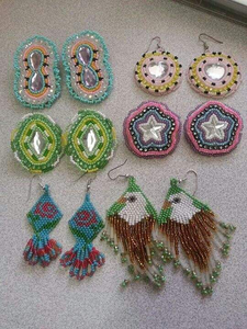 ต่างหูปักผ้าประดับลูกปัดแก้วทำมือ น้ำหนักเบา สำหรับงานปาร์ตี้ งานปักครอสติช และงานฝีมือเย็บปักถักร้อย - Product Image 4