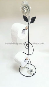 Porte-papier toilette en fer artistique de type sur pied, idéal pour les salles de bain décoratives, avec un artisanat unique et une résistance fiable - Product Image 6