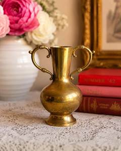 Vase de table traditionnel en laiton, pot à fleurs en métal fait main, récipient décoratif pour plantes d'intérieur, facile à transporter, style vintage - Product Image 5