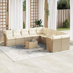 Set Divano da Giardino Beige Crema - Product Image 1