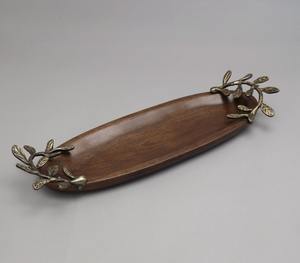 Plateau ovale artisanal en bois de manguier - Product Image 4