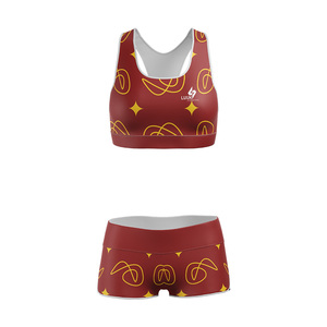 ชุดออกกำลังกาย 2 ชิ้น คุณภาพพรีเมียม เสื้อชั้นในแบบ Racer Back และกางเกงขาสั้น ผ้าระบายอากาศ ยืดหยุ่นได้ เหมาะสำหรับการฝึกซ้อมและการใช้งานในยิม - Product Image 1