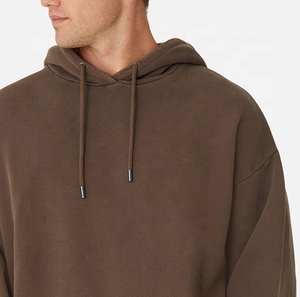 Wholesale 400 Grams Oversize Zipper-Up Plain Dyed Men's Winter Fleece Hoodie 100% Cotton Hip Hop <b>Waterproof</b> - Product Image 5