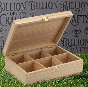 Caja de Almacenamiento Rectangular de Madera de Pino Natural Billion Crafts, Organizador de Madera Hecho a Mano, Contenedor para Regalos, Decoración Moderna para el Hogar - Product Image 1