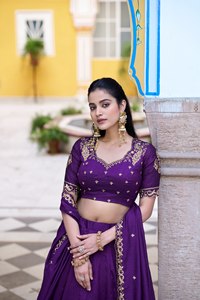 Lehenga Choli de Novia Bordado, Lehenga Choli de Diseñador con Bordado Intenso para Bodas Indias, Listo para Usar, para Mujeres - Product Image 4