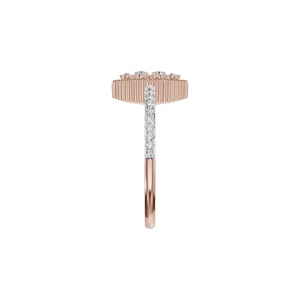 Rose Gold Tone 18K Gold Oval Diamond IGI Certified Trendy Beaded Bridal Gemstone <b>Ring</b> <b>Band</b> for Wedding Party Gift - Product Image 3