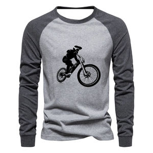 T-shirt à manches longues pour homme, col rond, fabriqué en polyester et coton, avec service OEM personnalisé - Product Image 2
