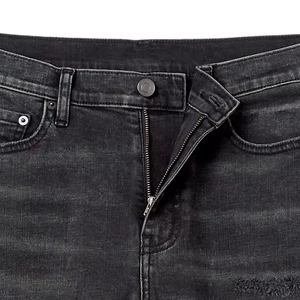 Shorts en jean unisexe décontractés pour l'automne, coupe droite, avec boutons, effet délavé et déchiré, poches, séchage rapide, écologiques, pour le jogging - Product Image 5