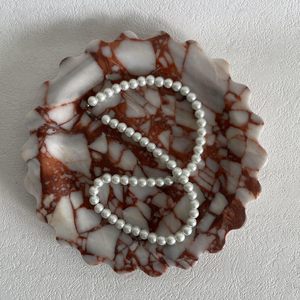 Marble Scalloped Tray Round Wave Tray <b>Small</b> Serving Platter <b>for</b> Counter, Bathroom, <b>Kitchen</b>, Nightstand, Jewelry Ring Dish Holder - Product Image 2