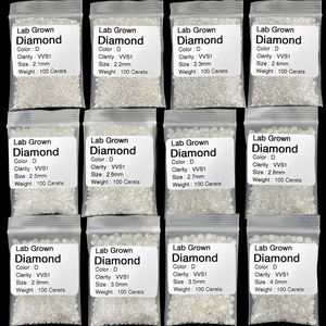 Diamantes Sueltos Cultivados en Laboratorio, Precio al por Mayor, Claridad DEF VVS VS, Rango de Tamaño 0.8~1.7mm, Certificados IGI, Procesados con HPHT y CVD para Joyería - Product Image 1