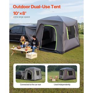 Tenda SUV per campeggio 10FT L X 8FT W impermeabile PU2000mm a doppio strato Design a maglia finestre Rainfly borsa di stoccaggio per esterni - Product Image 2