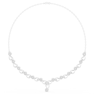 Collier en argent 925 plaqué rhodium avec moissanite pour femme, chaîne tennis, maillons goutte d'eau, classique - Product Image 1