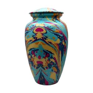 Urnas funerarias de cremación de aluminio de urna de colores para adultos, urnas funerarias azules hechas a mano para adultos y Mascotas - Product Image 1