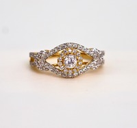 Bague en or jaune massif 14 carats avec diamant de laboratoire rond de 1 carat, brillant et poli, alliance de mariage pour femme, couleur D à G, pureté IF SI2