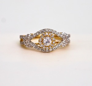 แหวนทองคำแท้ 14K สีเหลือง ประดับเพชรทรงกลม 1 กะรัต เพาะเลี้ยงในห้องปฏิบัติการ ขัดเงาอย่างดี แหวนแต่งงานสำหรับผู้หญิง สี D ถึง G ระดับความสะอาด IF SI2 - Product Image 1