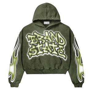 Sudadera con Capucha Streetwear DTG con Pedrería para Hombre, Sudadera con Capucha de Diseñador Estampada de Felpa Francesa, Sudadera con Capucha Oversize de Gran Gramaje y Sudaderas - Product Image 2