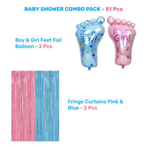 Kit de décoration pour baby shower, ensemble d'arche de ballons rose et bleu avec bannière pour toile de fond de fête, 51 pièces. - Product Image 2