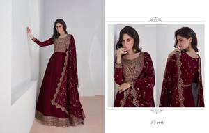 Vestido Largo Anarkali de Georgette Estilo Indio Tradicional Más Vendido con Dupatta de Diseñador para Mujer Pishwas - Product Image 6