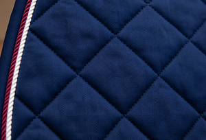 Almohadilla acolchada azul marino para silla de montar, equitación inglesa, salto y doma, de malla transpirable, con ribete personalizado y parche de cuero, al por mayor - Product Image 5