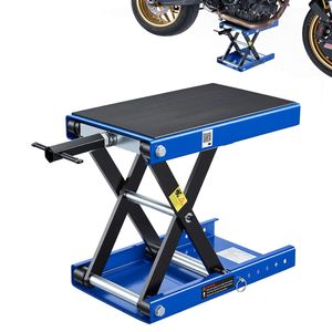 Cric ciseaux moto 1100 Lbs avec plateforme large de 3,74 po (9,5 cm) et pignon de verrouillage, support de levage central à manivelle de 13,38 po (33,9 cm) pour levée de 1100 Lbs - Product Image 1