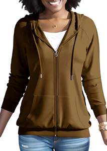 Sudadera Ligera de Color Sólido para Mujer, Sudadera Informal con Cierre Completo y Bolsillos, Sudadera con Capucha de Manga Larga - Product Image 5