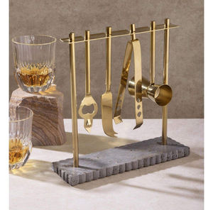 Juego de herramientas de barra de latón con acabado dorado, accesorios de barra completos, estilo Royal Western, precio al por mayor. - Product Image 6