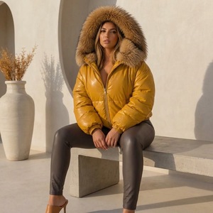Chaqueta de Invierno para Mujer, de Piel de Oveja Genuina, con Ribete de Piel de Zorro, Resistente al Viento, Relleno de Poliéster, Tallas S-XXL - Product Image 6