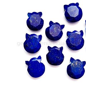 Natural Lapis Lazuli <b>Cat</b> Shape Hand Carved Gemstone Beads 12mm Loose Stone Kitty Carvings For Jewelry Making By Indian Wholesale - Product Image 5