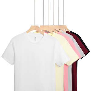 Wholesale 100% Organic Cotton Custom Printed Letter Logo Casual T-<b>Shirt</b> for Men Plain White <b>Black</b> Blank - Product Image 1