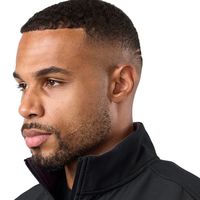 Chaqueta cortavientos deportiva para hombre, delgada, con bordado, paneles en contraste, forro polar, cierre de cremallera de un cuarto, cálida, para correr y fitness