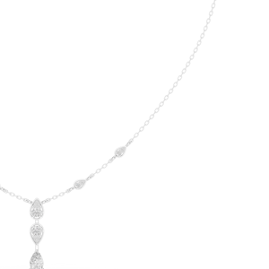 Collar en Y para Mujer con Colgante de Moissanita Corte Pera y Cadena con Microincrustaciones - Product Image 1