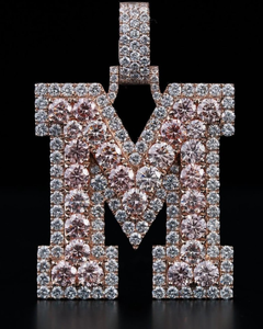Colgante Personalizado con Iniciales del Alfabeto, Diamantes Rosados y Blancos, Letras Personalizadas, Colgante con Nombre, Joyería Hip Hop para Regalos - Product Image 1