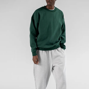 Sweat-shirt à col rond uni pour homme, en coton molletonné, coupe ample décontractée, streetwear, couleur unie, taille oversize - Product Image 3