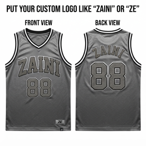 Maillot de basket-ball pour homme en maille polyester respirante de qualité supérieure 180 GSM, gris, noir, blanc, logo personnalisé en sublimation, tissu sergé - Product Image 1