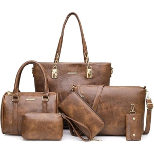 Ensemble de sacs à main décontractés vert menthe pour femme : sac fourre-tout, sac à bandoulière, pochette portefeuille, porte-clés en cuir PU et cuir de vachette véritable durable - Product Image 2