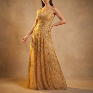 Robe de soirée longue haut de gamme ornée à la main, robe de soirée formelle, vente en gros d'usine, production sur mesure - Product Image 3