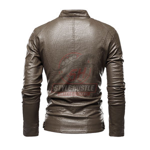 Factory Direct Sale New Arrival <b>Long</b> Sleeves Men <b>Leather</b> <b>Jacket</b> Customized Wholesale <b>Leather</b> Winter <b>Jacket</b> - Product Image 2