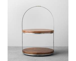 Support à gâteau en marbre à deux niveaux pour la présentation de gâteaux de mariage et la décoration de table de desserts pour les événements de fêtes d'anniversaire - Product Image 3