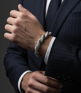 สร้อยข้อมือทองคำแท้ 14KT ดีไซน์ฮิปฮอปประดับเพชรหรูหรา สไตล์ไอคอนสำหรับผู้ชาย - Product Image 5