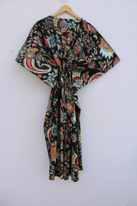 Vestido Kaftán Informal de Verano con Estampado Floral Tropical, sin Mangas, de Algodón, para Mujer, Ropa de Playa, Estilo Asia Pacífico - Product Image 5