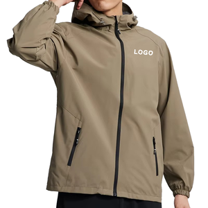 Veste de sport pour homme à capuche rayée, coupe racer, avec logo personnalisé, respirante, séchage rapide, imperméable, coupe-vent, écologique - Product Image 1
