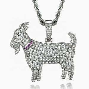 Vvvs เพชรโมอิสจี้ใบไม้หรูหราออกแบบตามต้องการจี้เงินสเตอลิงฮิปฮอป925สำหรับผู้ชายจี้สวยงาม - Product Image 3