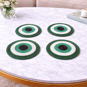Unique Embroidery <b>Beaded</b> Fabric <b>Coaster</b> Classic Style Custom Diameter Custom Thickness Eco-Friendly High Durable Home Hotel - Product Image 4