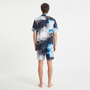 Ensemble chemise boutonnée et short pour homme, imprimé tie-dye, manches courtes, décontracté, plage, été, tenue de détente - Product Image 6