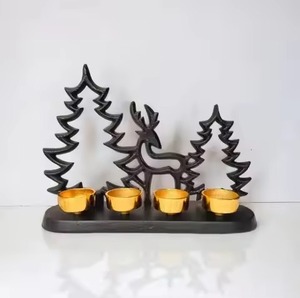Portavelas Metálico Festivo para Velas de Té, Decoración Navideña para Mesa y Accesorios Sazonales para el Hogar - Product Image 4