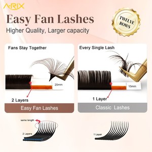 Extensiones de Pestañas A-RIX Marrón Fáciles de Aplicar, Pestañas Individuales Hechas a Mano, Volumen Completo, Pelo Sintético para Injerto en Salón - Product Image 5