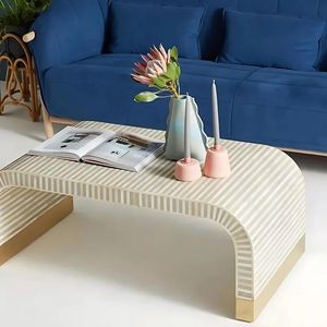 Modern Bone Inlay <b>Console</b> <b>Table</b> with Storage Eco-Friendly Design for Living Room & Hotel Interior Decoration - Product Image 4