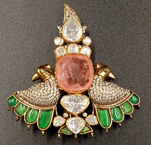 peacock Silver <b>Gold</b> Plated Brooch Pin Unisex Fashion Accessory for Party & Wedding Gift green talap stone in indian jewelry - Product Image 4