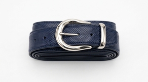 Ceinture pour femme en cuir véritable bleu marine, boucle à ardillon en acier inoxydable, réglable, décontractée, élégante, durable et écologique - Product Image 5