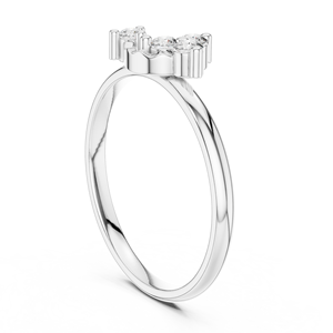 Anillo de Plata 925 con Moissanita para Mujer, Diseño Floral, Corte Brillante Redondo, Engaste de Garras, Anillo de Compromiso Romántico con Tres Piedras - Product Image 4
